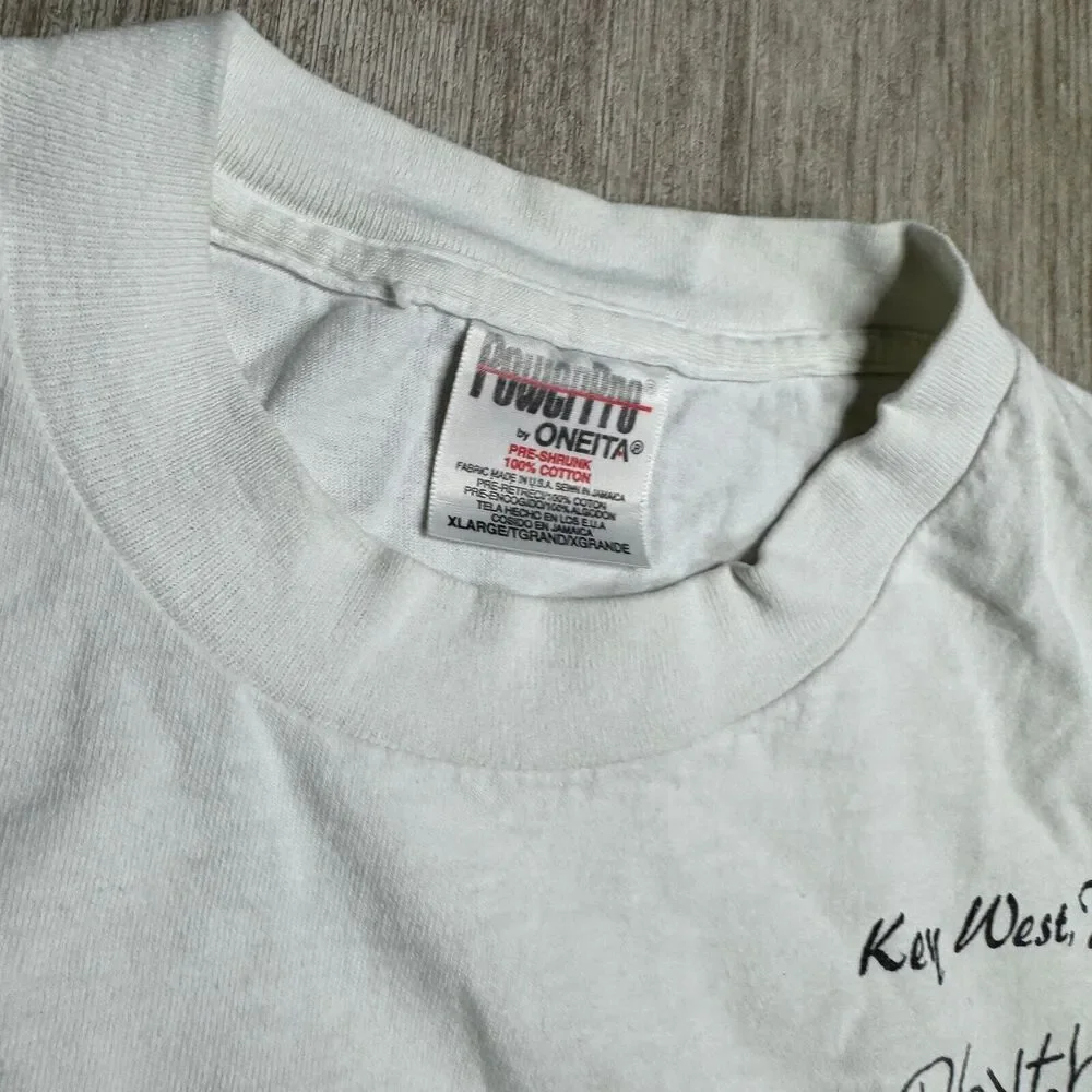 Vintage 90s Singe Stitch Oneita Shirt USA Rasta Reggae Key West Florida XL - Picture 3 of 7